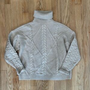 Reunited Clothing Women’s Knit Cream Turtleneck Sweater